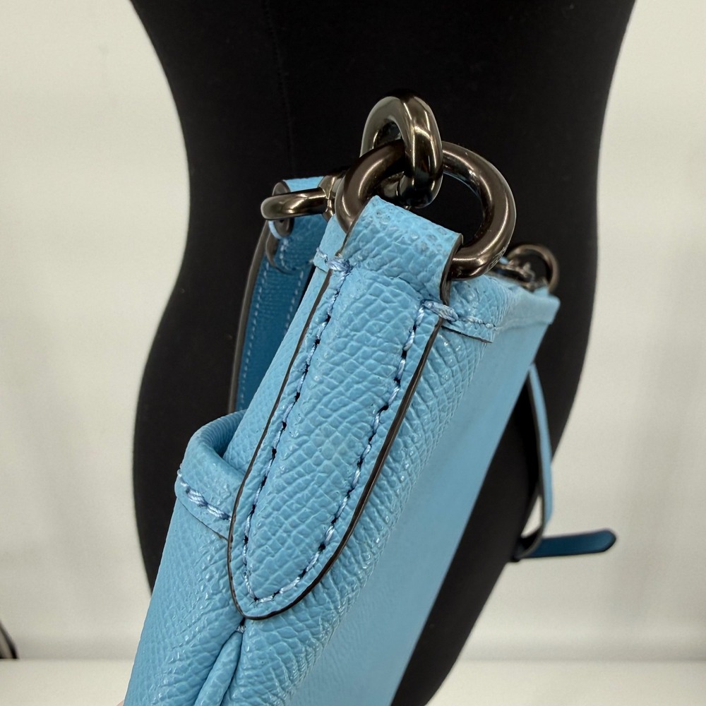 Coach Kitt Messenger Bag Blue Crossgrain Leather Women's Crossbody - Picture 10 of 11